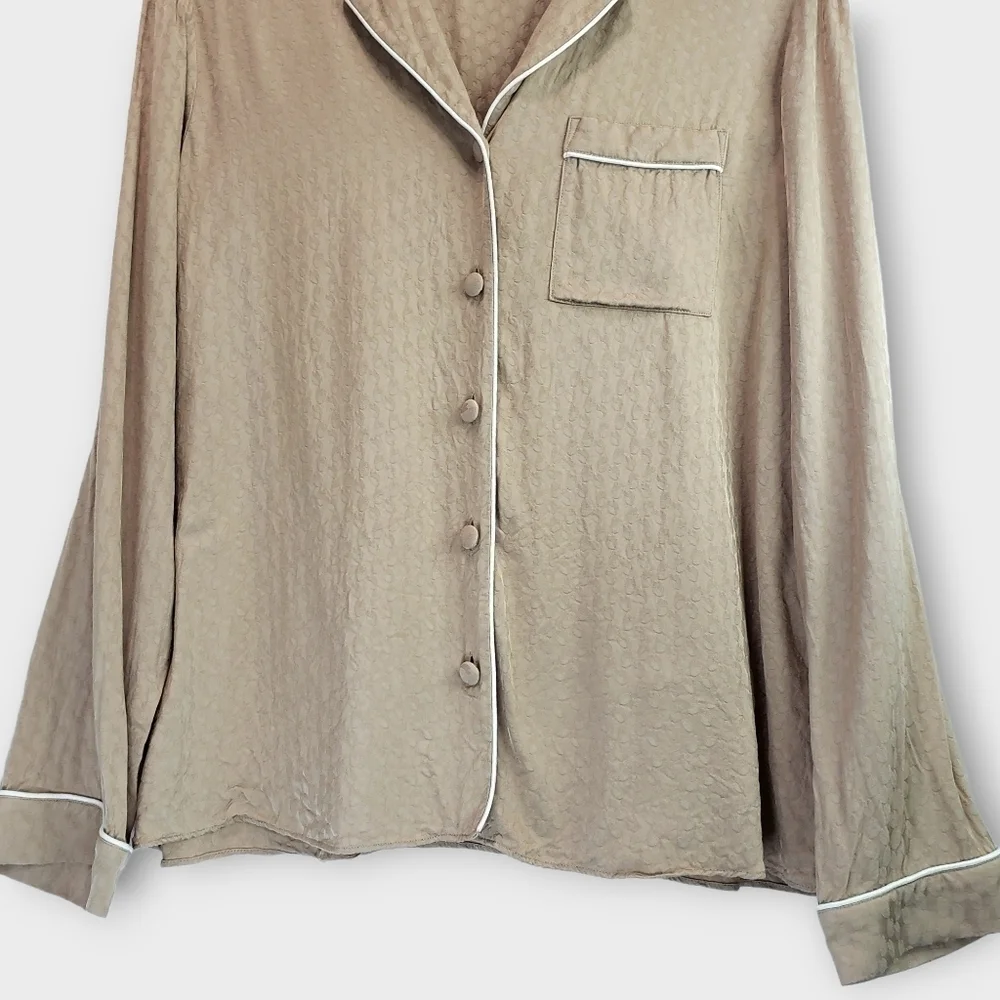 Other Stories Pajama Top Satin Textured Medium - Picture 6 of 12